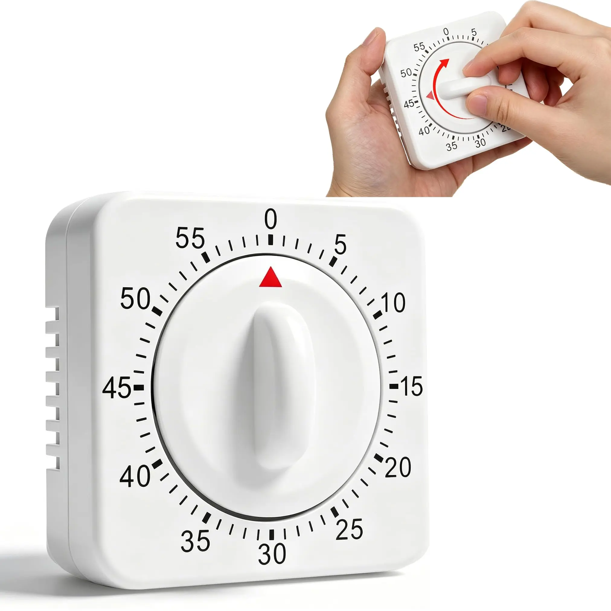 Large 60-Minute Mechanical Kitchen Timer, Visible Wind-Up Clock with Loud Alarm, No Battery Needed, Ideal for Classroom, Home, Office, Cooking