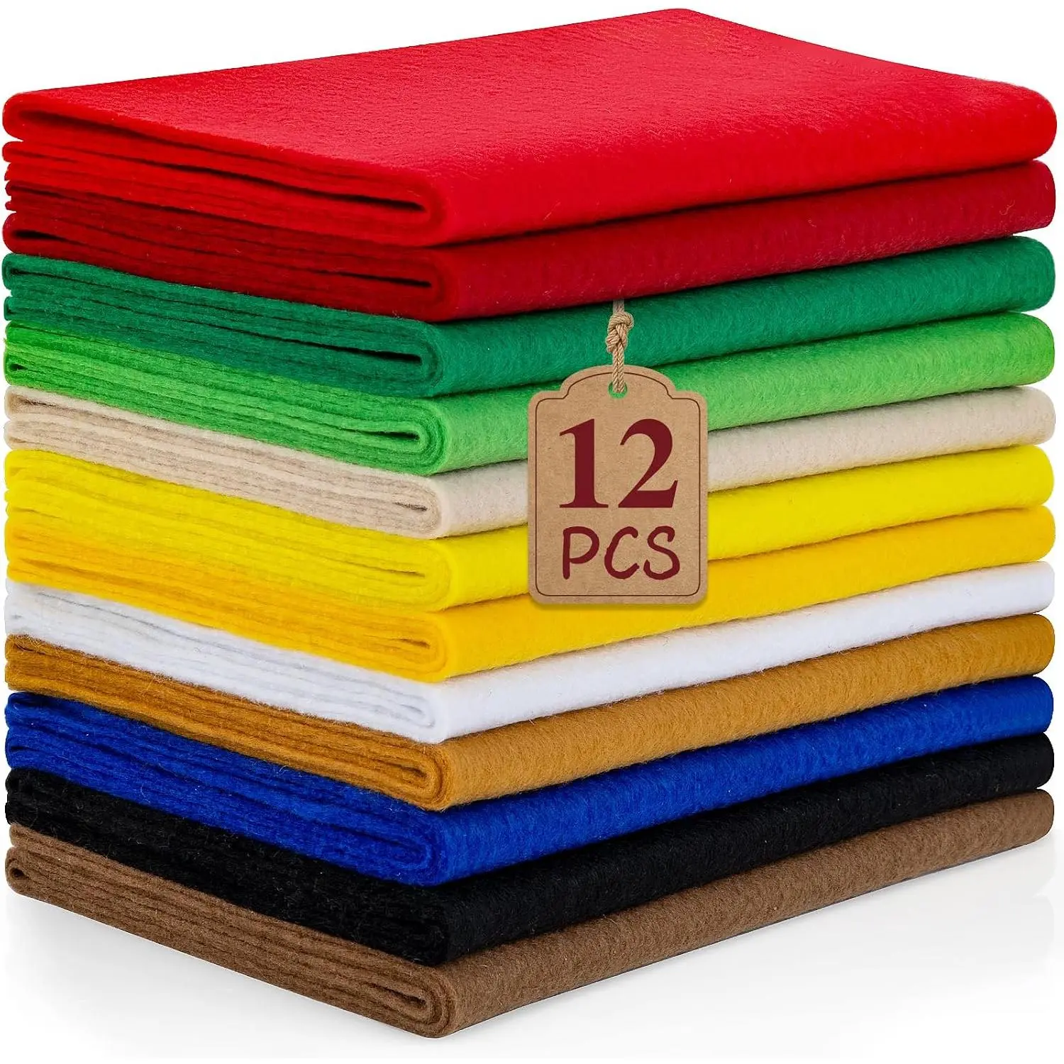 12 Rolls 8"x35"(20.5x90cm) 1.4mm Thick Soft Felt Sheet 12 Colors Felt Pack for DIY Craft Sewing Squares Nonwoven Patchwork