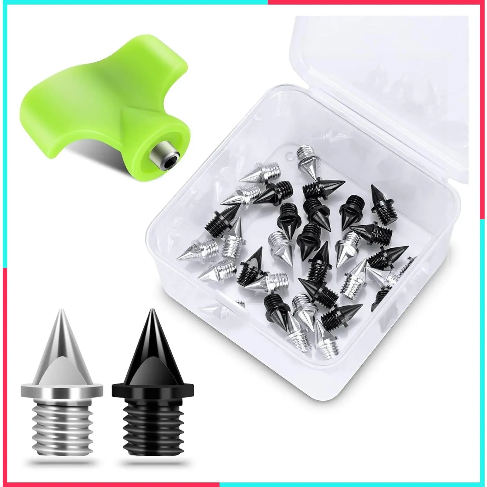 32 Pack 1/4 Inch Carbon Steel Track Spikes - Lightweight Replacement Spikes for Track Shoes, Each Nail Weighs Only 0.47 Grams, Ideal for Sprinting and Cross Country