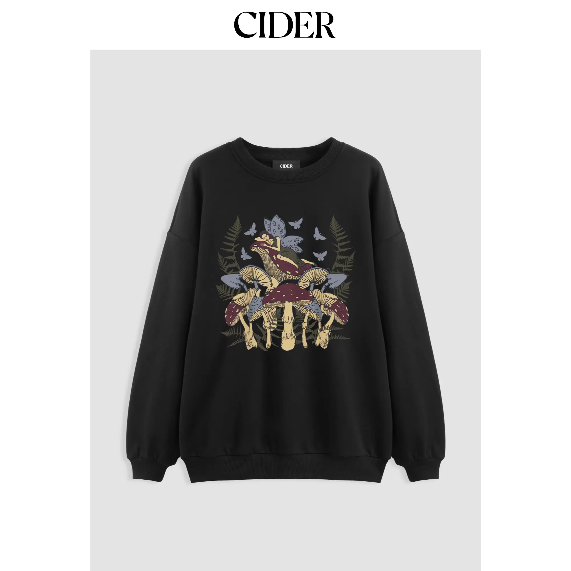 Cider Mushroom Graphic Oversized Sweatshirt SohoChic