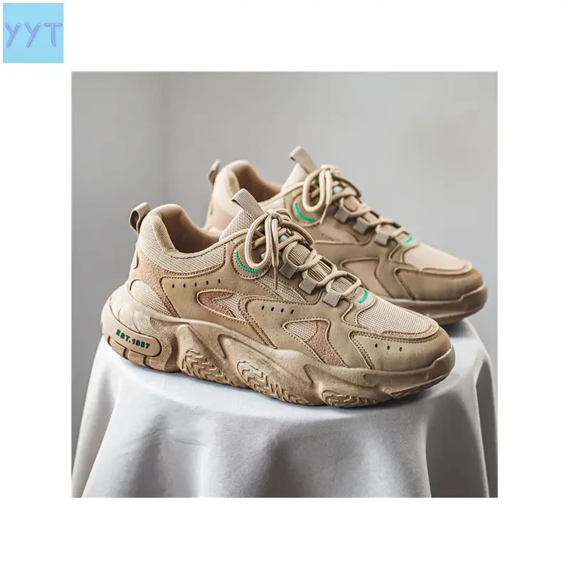 YYT1  1 Pair 3-Color Trendy Casual Chunky Thick Sole Sneakers - Mesh Stitching Upper + Chunky Anti-Outsole, Daily Styling & Casual Outfits, Trendy Retro, Comfortable & Versatile, Chunky Athletic Shoes