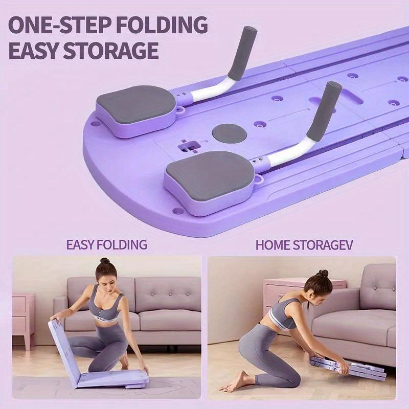 8-in-1 Multifunctional Folding Balance Board, PP Material, Safe Reliable Deformation-Resistant, Stable Design Home Fitness Equipment with Resistance Bands, Compact Easy to Store, Ideal Gift for Home Use