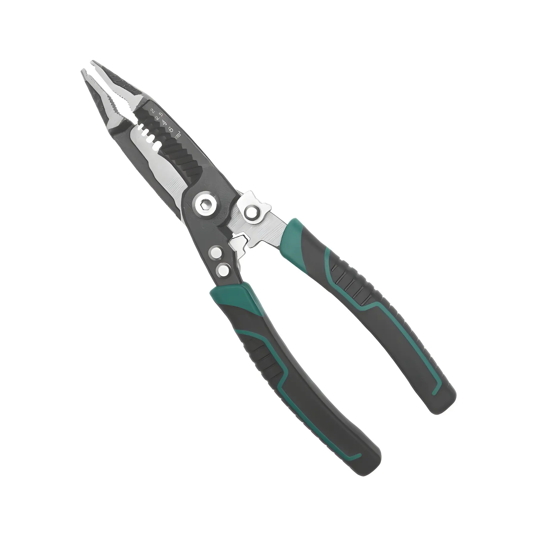 Industrial-Grade Multifunctional Wire Cutter-Stripper Pliers, Labor-Saving Eccentric Design Needle Nose Multi-Tool for Wire Work, Gripping, Wiring Tasks