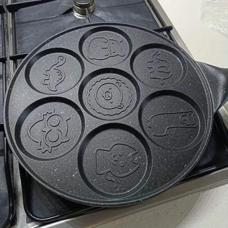 7-Hole Non-Stick Pancake Pan — Mini Pancake Mold & Griddle for Making Animal-Shaped Pancakes Pancake Maker