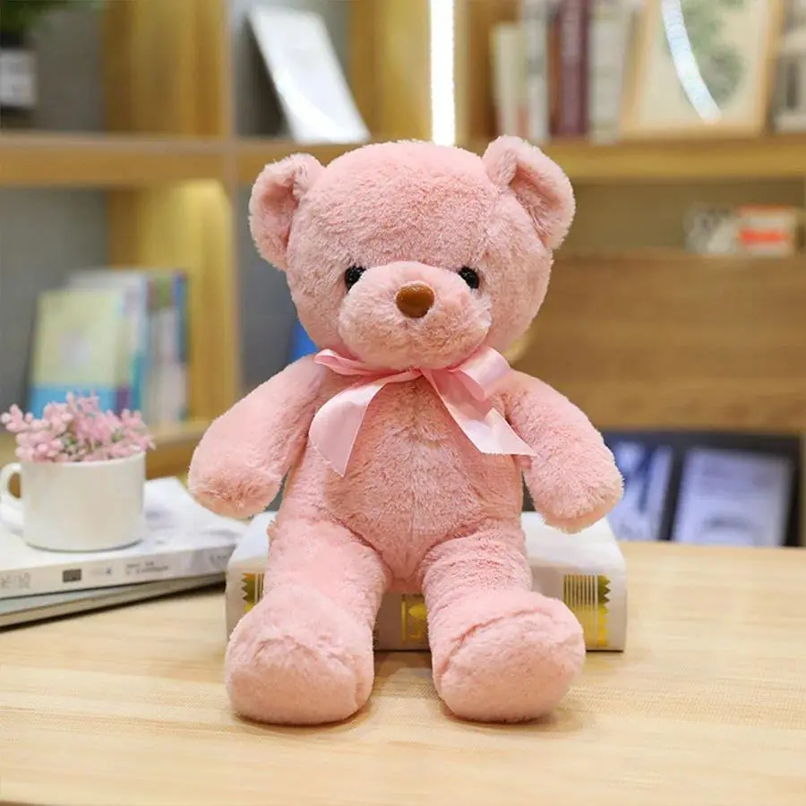 45cm Cartoon Animal Ribbon Teddy Bear Plush Stuffed Doll Kawaii Cloth Doll Children's Birthday Gift Room Decoration