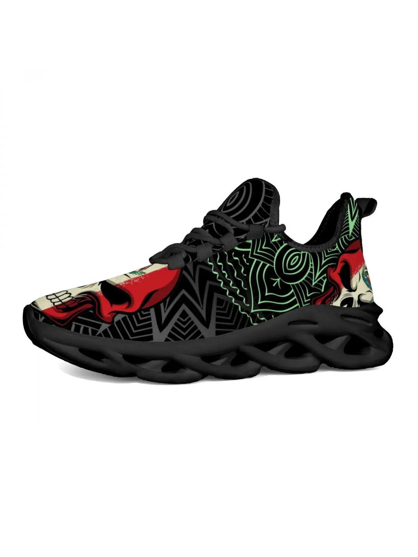 Mexican flag Print Thick Sole Sneakers Style Unisex Breathable casual shoes Personalized Trendy Wear Breathable & Non-Slip, Versatile for Daily Men'S Lace Up Running Shoes Man Woman Breathable Low Top Casual Sneakers Fashion