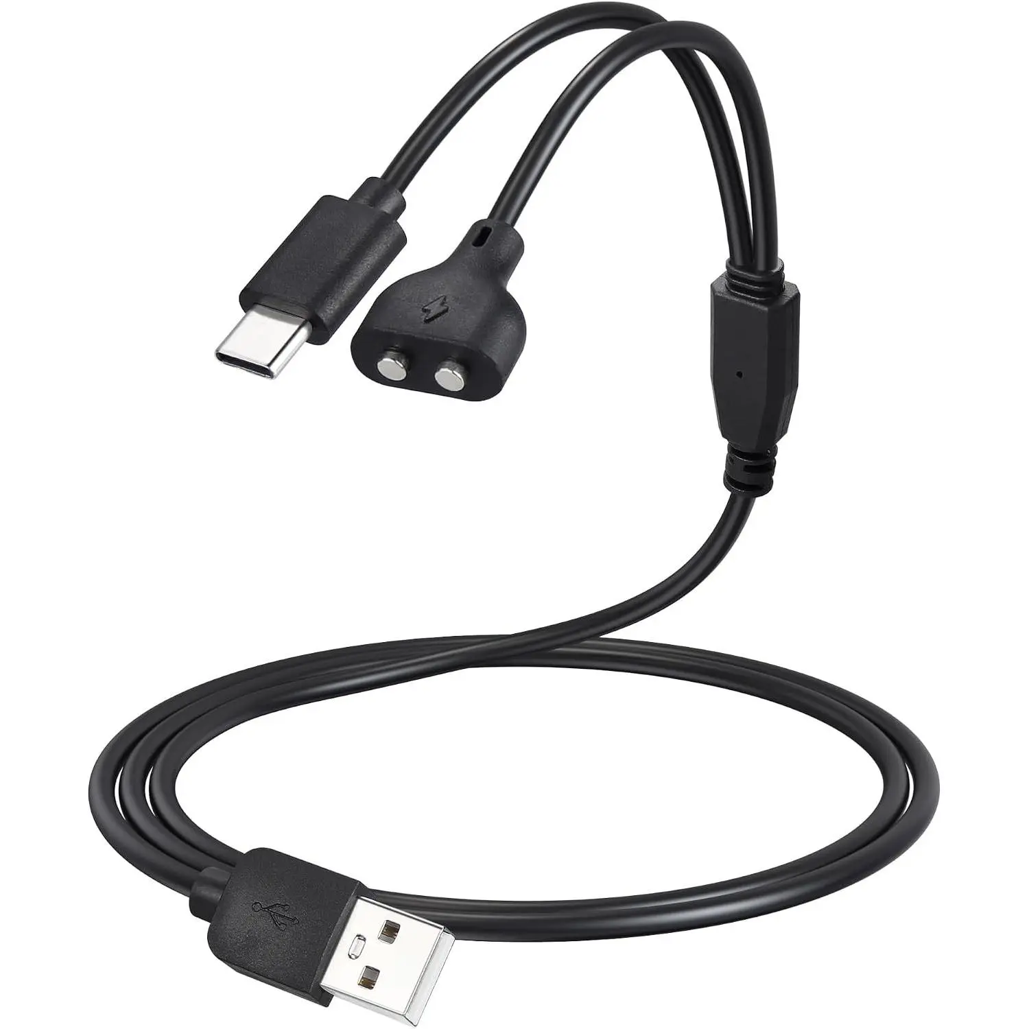 Dog Shock Collar Charger Cord for DT-61 Dog Training Collar, 2-in-1 USB C and Magnetic Bark Collar Charging Cable for Dogs