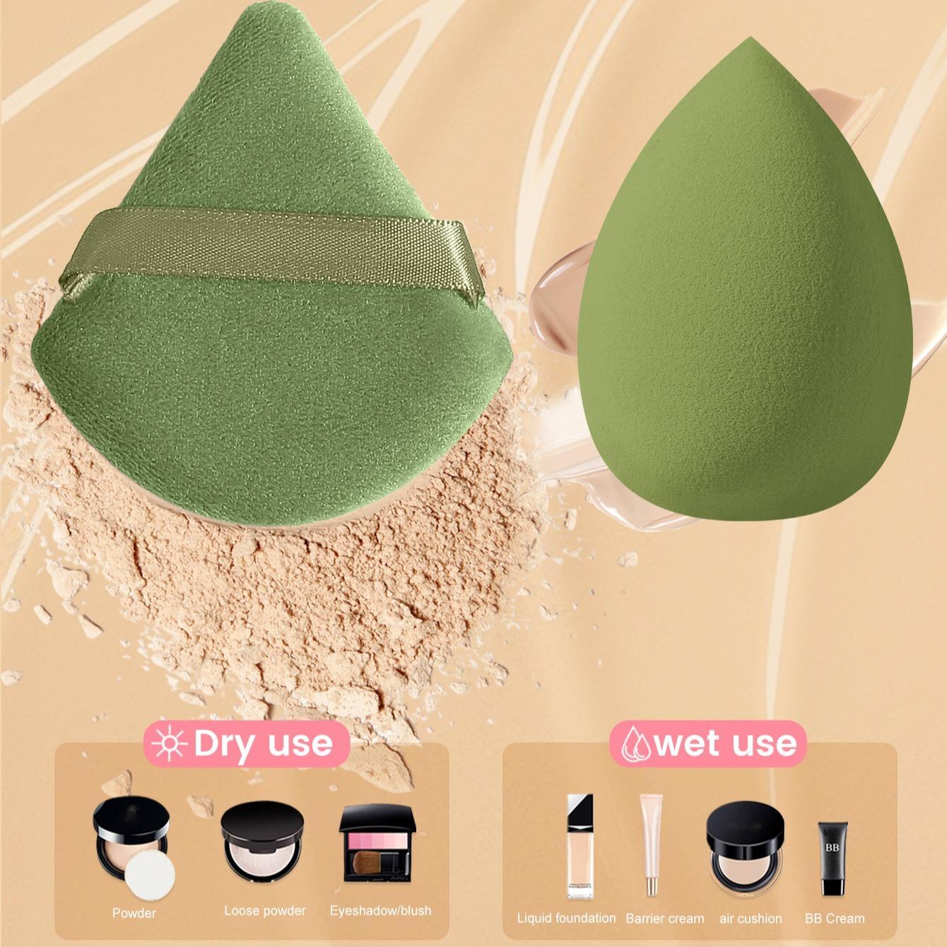 15pcs/set Makeup Sponge & Powder Puff Set, Makeup Sponge Set, Including 5pcs Powder Puff & 5pcs Mini Beauty Egg & 5pcs Beauty Egg, Cosmetic Accessory