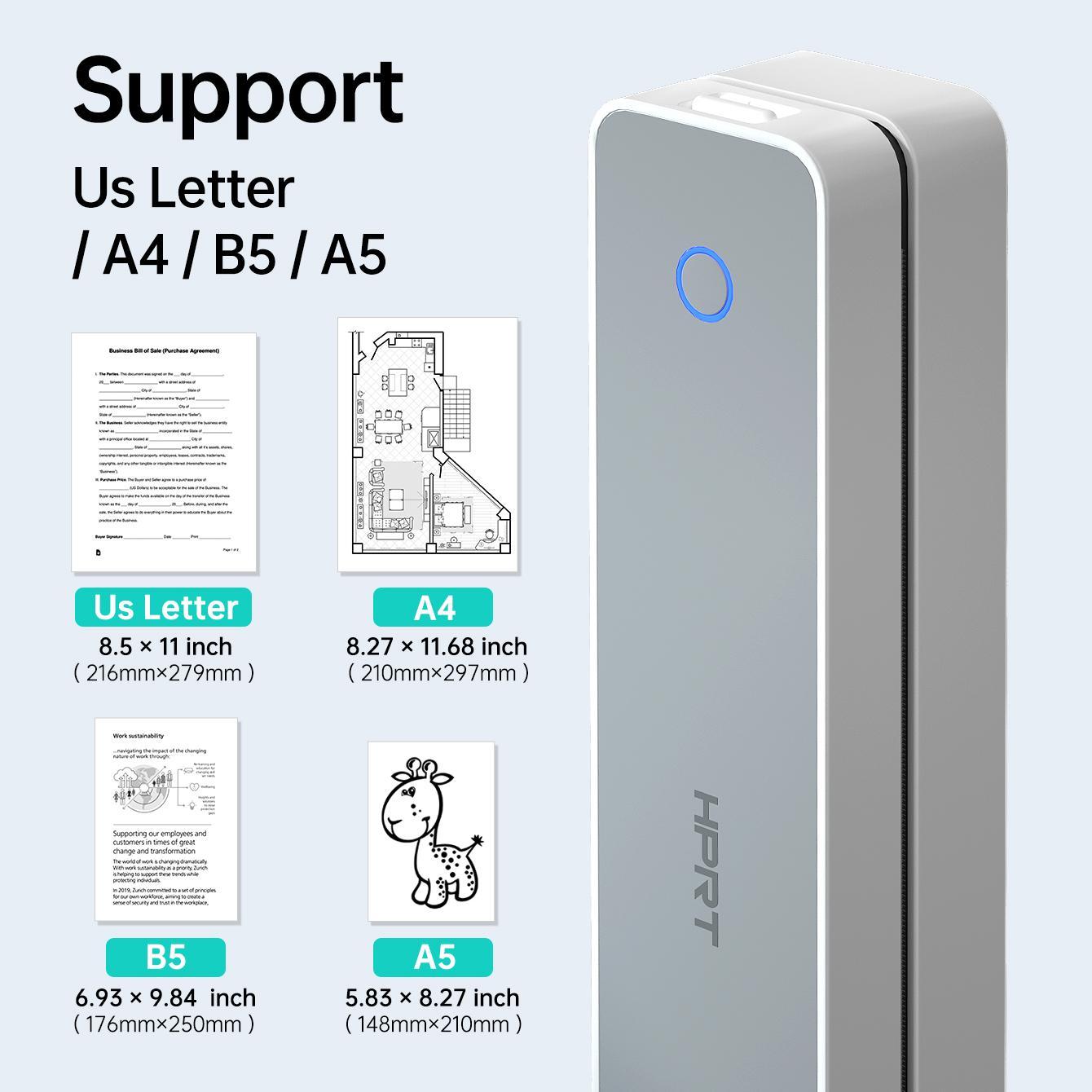 Portable Wireless Thermal Printer, Multipurpose Bluetooth-compatible Printer, USB Charging Mobile Home Printer for iOS, Android, Laptop, Portable Thermal Printers #GLOBAL PICKS