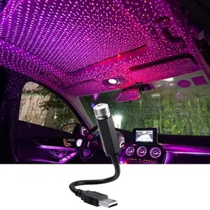 Adjustable USB-Powered Galaxy Star Night Projector Lamp - Mini LED Star Roof in Car Atmosphere Light, Multipurpose Decor for Auto Interior, Bedroom