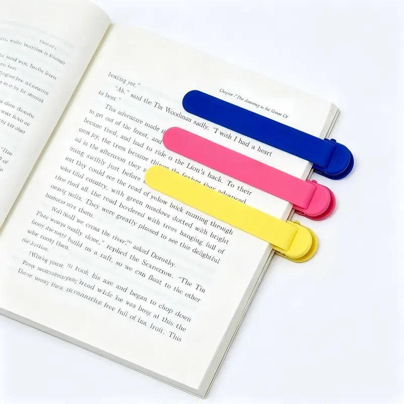 3-Pack Silicone Auto-follow Bookmarks, Unique Page Retaining Book Clips, Ideal for Book Lovers, Men, Women, Kids & Teachers, Book Page Fixing Marker Clips, Reading Accessories & Gifts