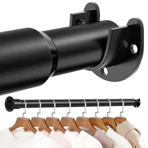 Inner Lock Wardrobe Rod, Adjustable and Extendable, Wall Mounted Flat Tube, Stamping Model Xinghao