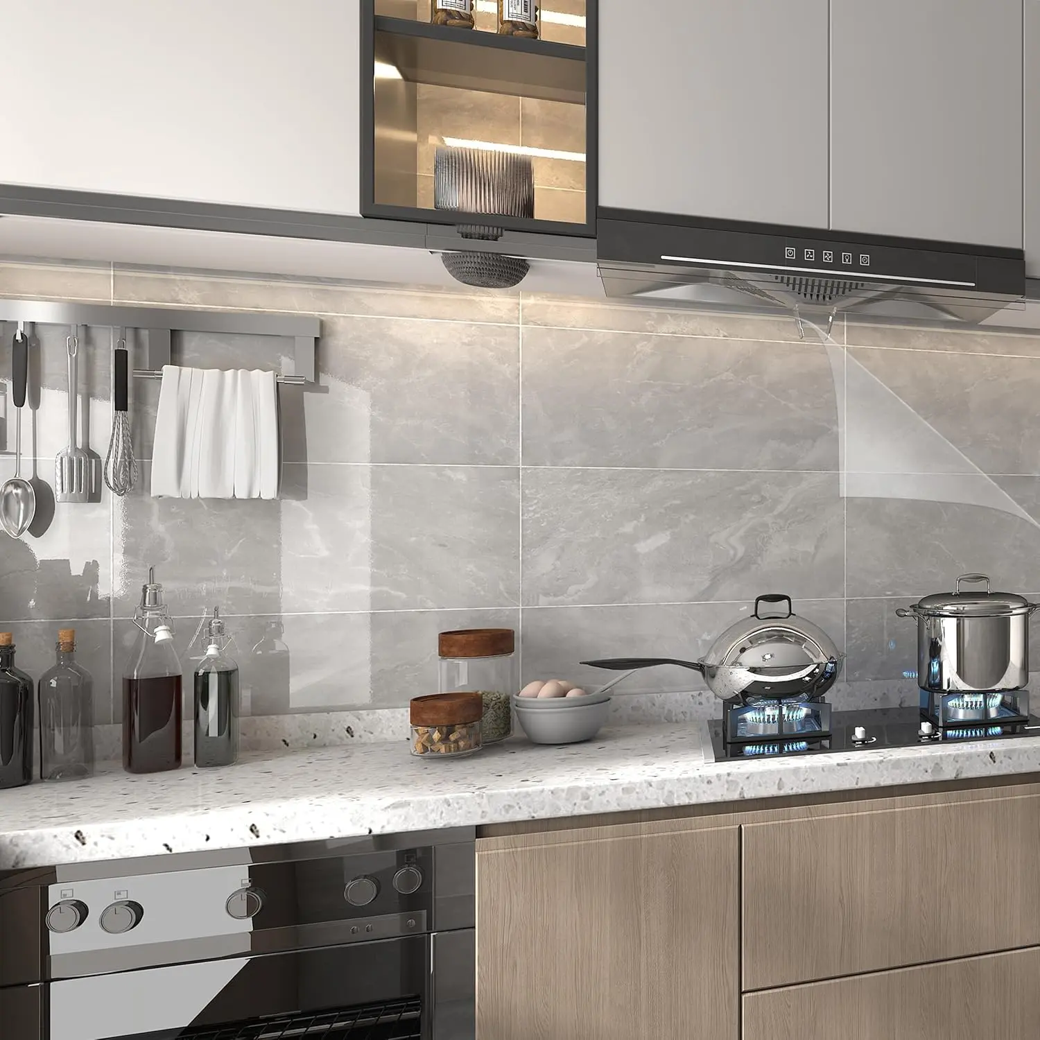 Peel and Stick Contact Wallpaper 15.8"×78.8" Removable Waterproof Transparent Wall Protector Film for Bathroom Kitchen Backsplash Countertops