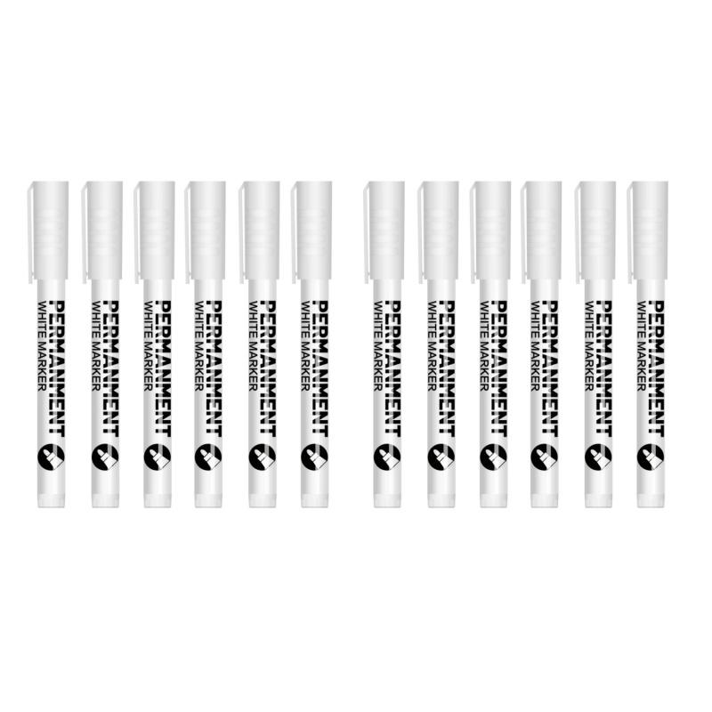 White Acrylic Paint Pens,White Markers Paint Permanent Marker Pens, Fine Tip 1-2mm Waterproof Paint Pen for Fabric Rock Painting Tyre Art Paper Glass for Drawing,Coloring,Graffiti,DIY Crafts