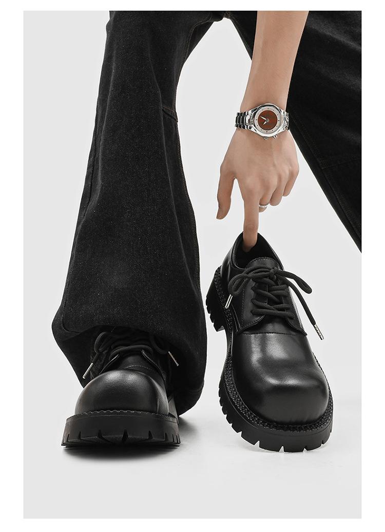 Men's Lug Sole Derby Shoes – Platform Chunky Workwear Boots, Low-Top Casual 96069-K