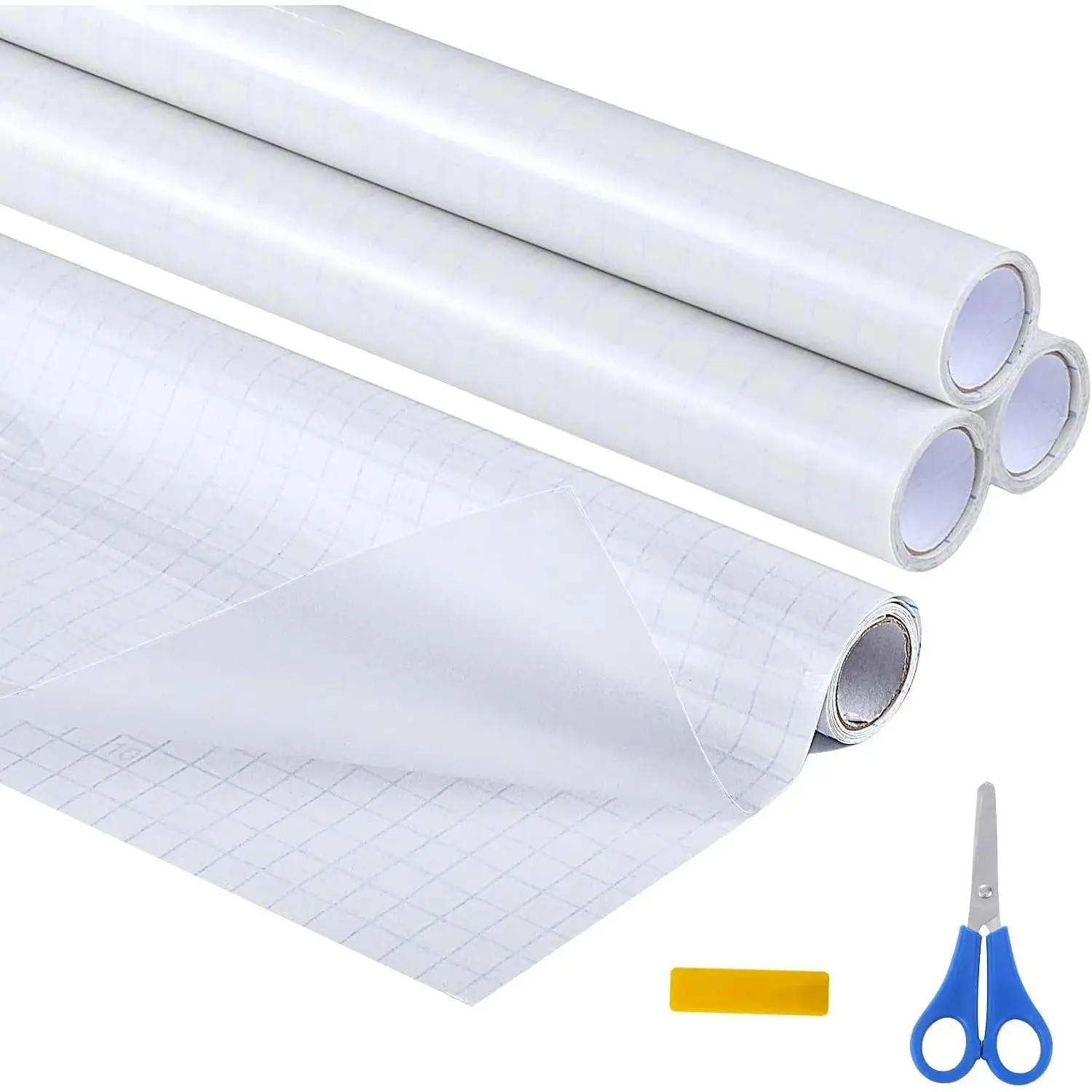 4 Rolls Clear Contact Paper, Self-Adhesive Book Cover, 17 in x 5 Ft | Transparent Waterproof Film, Peel and Stick, Easy to Cut, for Books, Crafts, Documents, Cabinets, Windows and Glass Surfaces