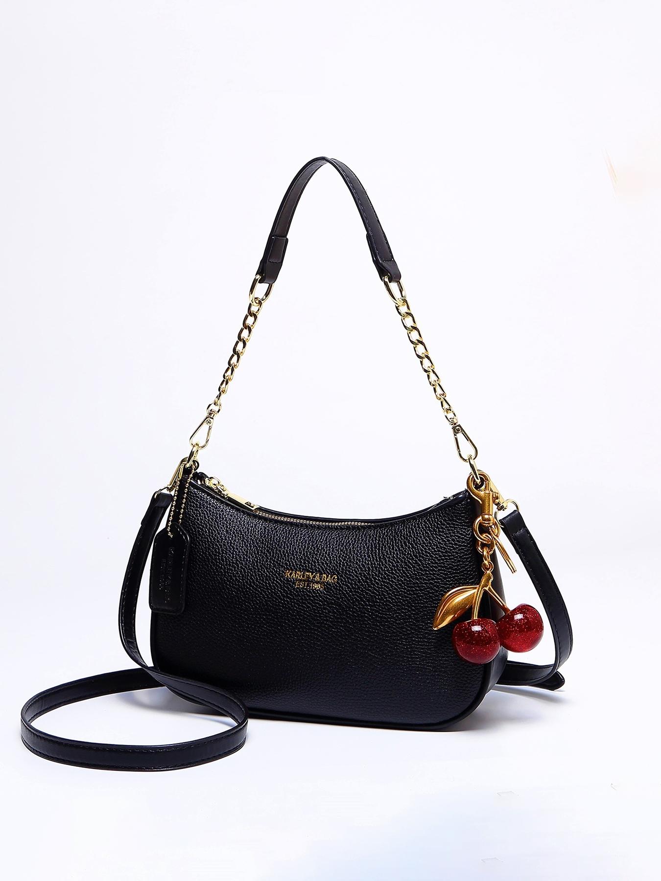 Women's Solid Color PU Leather Shoulder Bag, Adjustable Strap Office Crossbody Bag, Fashionable Durable Design for Daily Use, Pu Tote Satchel