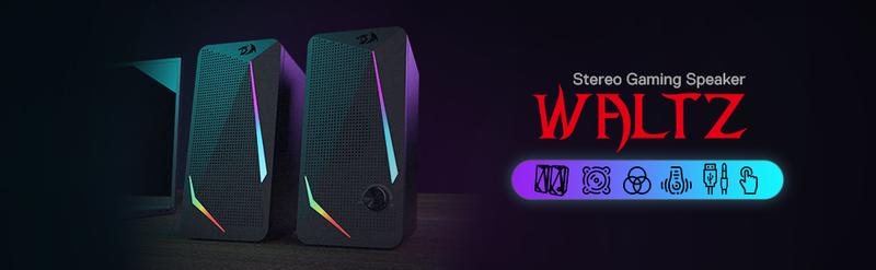 Redragon GS510 RGB Audio Desktop Speakers, 2.0 Channel PC Computer Speaker with 4 Colorful LED Backlight Modes, Enhanced Bass and Easy-Access Volume Control, USB Powered w/ 3.5mm Cable