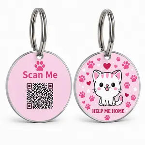 Digital Pet Profile Qr Tag for Cats, Anti-Loss Collar Accessory, Universal Size, Secure Your Cat with Easy Identification