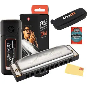 Special 20 Harmonica - Key of C Bundle with Zip Case, Instructional Manual, and  Bazaar Polishing Cloth
