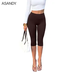 ASANDY Women High Waist Tummy Control Capri Leggings Elastic Slim Fit Casual Yoga Workout Dressy Activewear Daily Outdoor Cropped Pants 2026 New Arrival