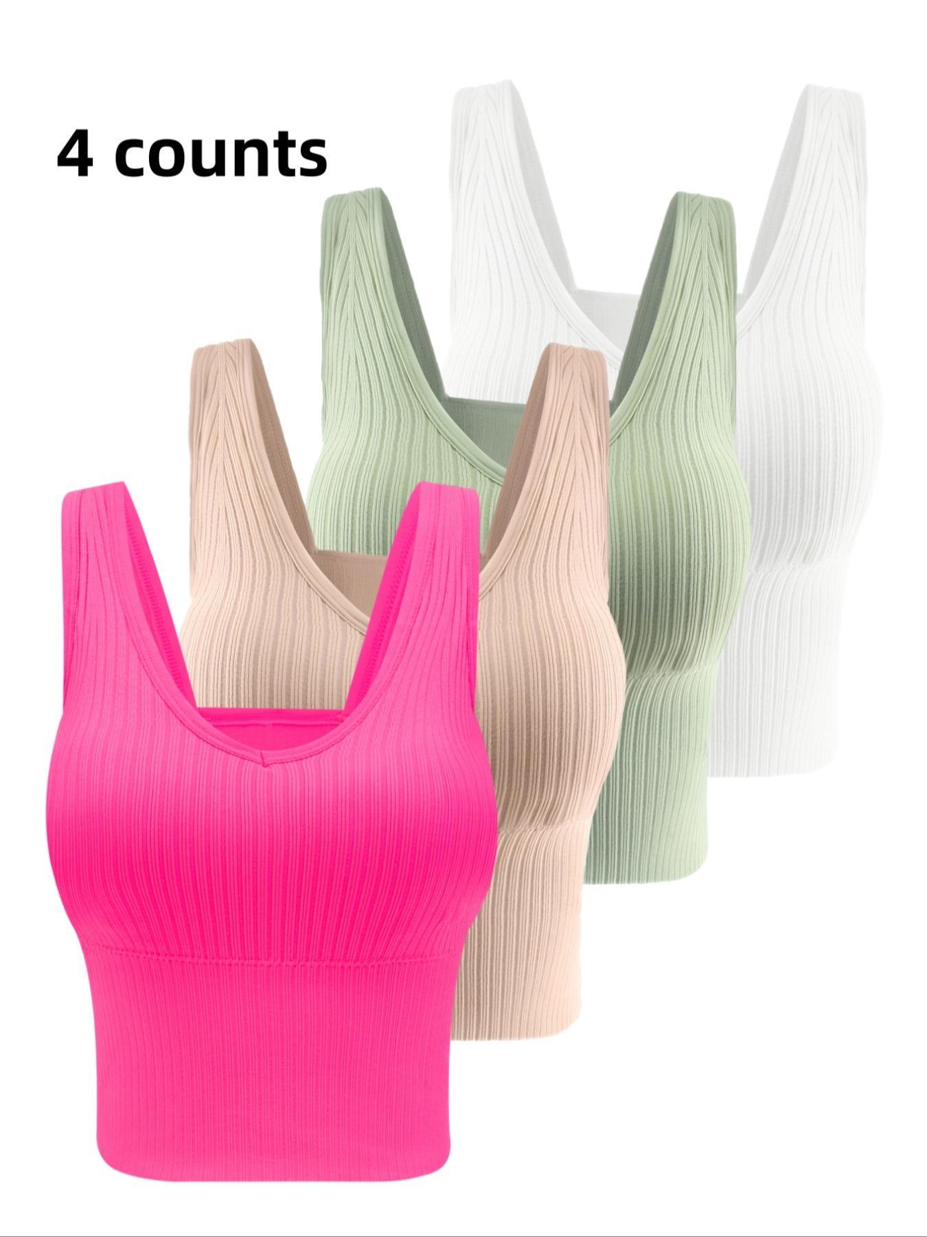 Women's Solid Backless Wireless Longline Bra, Casual Comfortable Breathable Lingerie Top for Fall, Soft Comfy Bra for Women