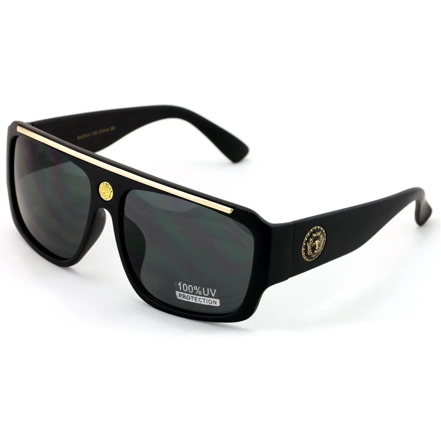 Lion  Flat Top  Hop Rapper Retro Bold Sunglasses