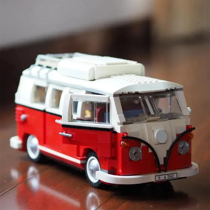 1334PCS Camper Van Building Blocks Bus Model Classic Camping Car Minibus Vehicle Assemble Bricks Toys Gifts For Teenagers Adults Family Members Friend