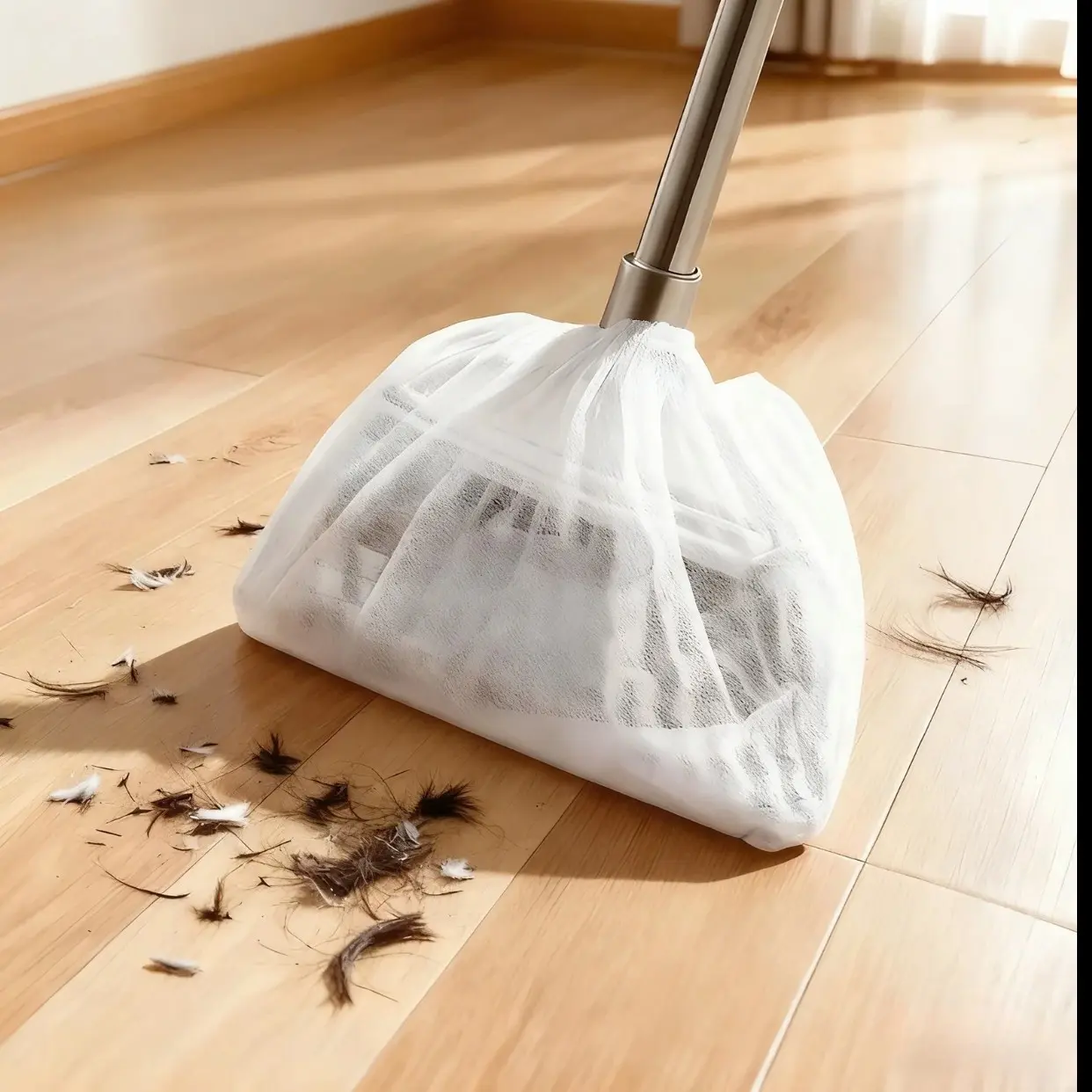 Disposable Broom Covers -Effort lessly Trap Pet Hair & Dust.The See-Through, Stretchy Design( 8-20Inches) Ensures a Quick,Mess-Free Clean up Every Time