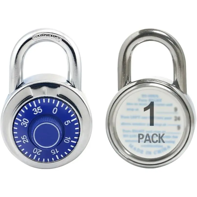 Combination Padlocks with Metal , Indoor Use for Gym Lockers & School Locker, ‌Black, 1-Pack