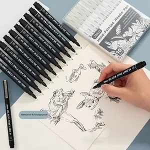 10-Pack Professional Drawing Pens, 0.5mm Ultra-Fine Tip, Waterproof Ink, Ideal for Sketching, Calligraphy, Comics, Artist Supplies