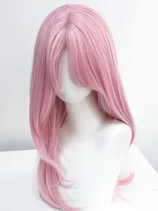 Pink Straight Wig For Women Girls, High-Quality Heat-Resistant Fiber, Natural Look for Daily Use, Women's Long Hair Wig, Straight Synthetic Wig, Natural Looking Wig
