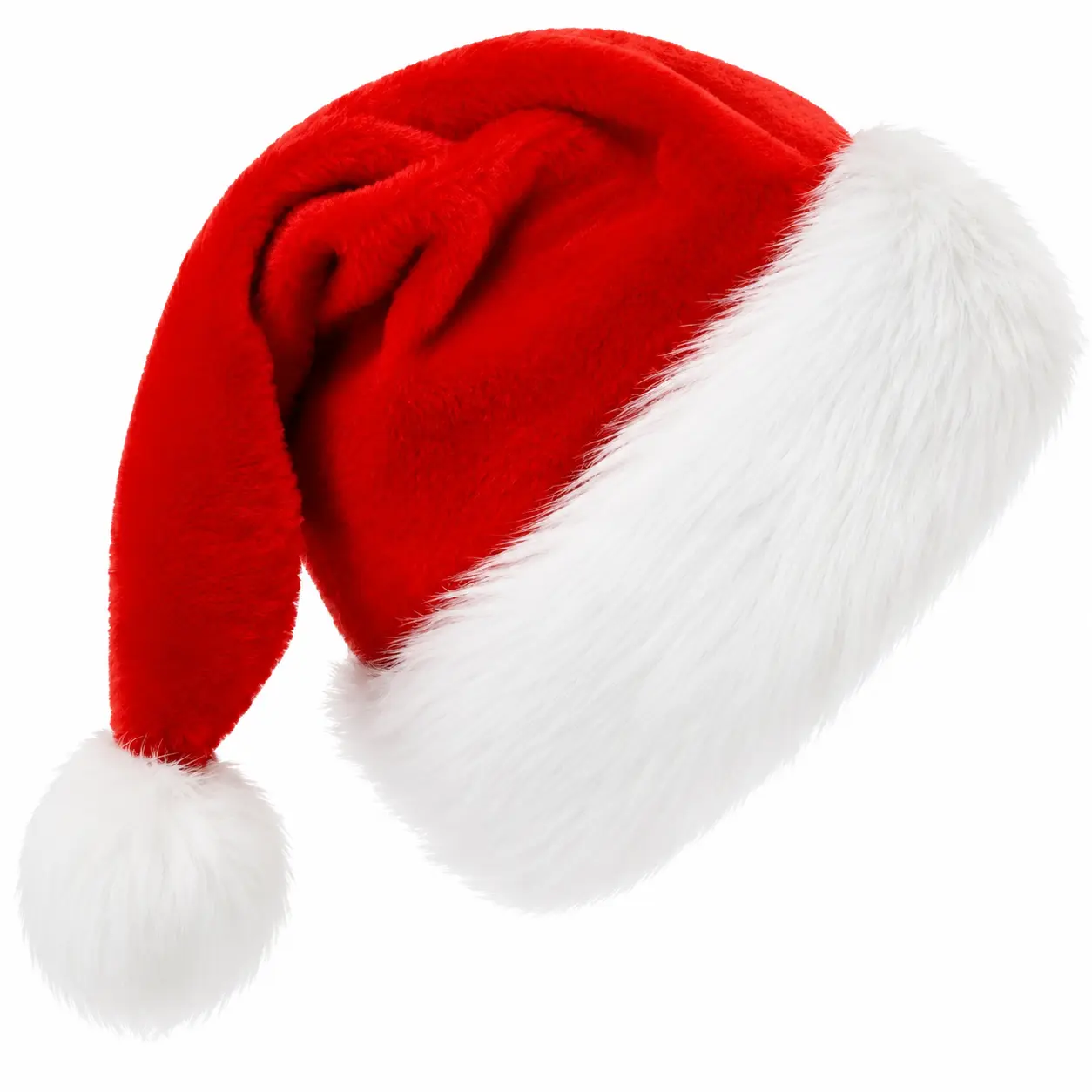1 Pack LED Illuminated Adult Santa Hat, Festive Red Velvet Holiday Headwear with Adjustable Fit, Party & Photo Accessories for Holiday Events, Unisex Design