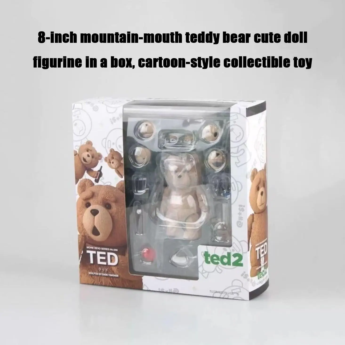 8 Inch Teddy Bear Action Figure Toy Box Set, Home Decor Ornament, Decor Figures, Perfect Birthday Party Halloween Gift, Cute Cartoon Collectible
