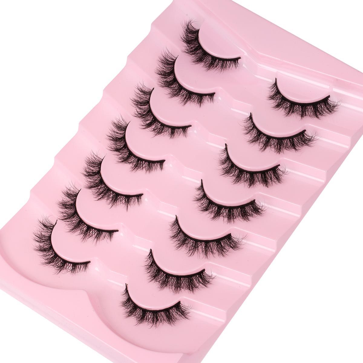 Fluffy False Eyelashes Cluster, Wispy Natural Look Cluster Lashes, Fluffy Curling Eye Makeup Strip Lashes for Women & Girls, High Quality Eyelashes, Wispy Eyelash Clusters, Cosmetic