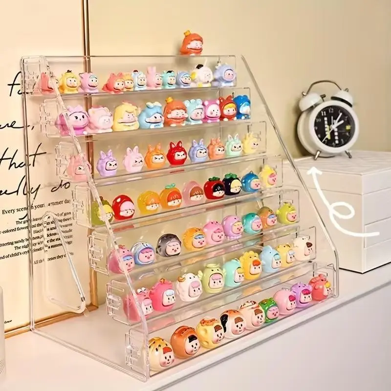 Multi-Layer Acrylic Figure Display Stand, Transparent Dust-Proof Organizer, Ideal for Collectors, Desktop Storage Solution