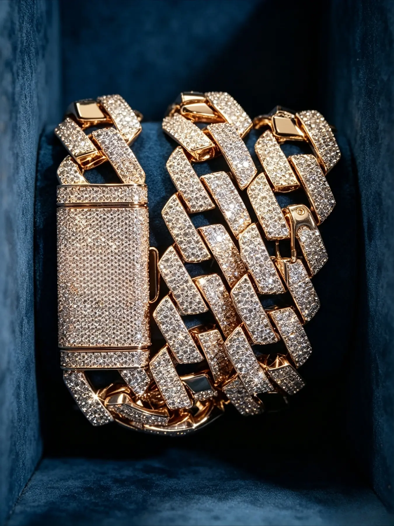 20mm3 rows, Seiko customized hip-hop Cuban necklace chain jewelry, multiple color scheme styles are optional, the heavy version shows the charm, festival gifts are given for daily wear, trendy men's versatile jewelry, exquisite gift box packaging