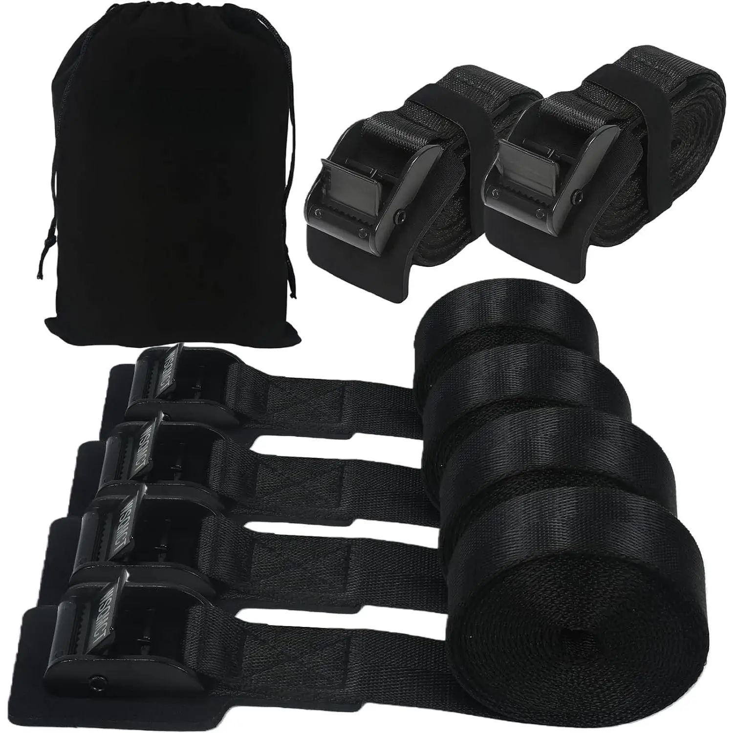 4 Pack Cam Buckle Tie Down Straps Adjustable Lashing Straps with Buckles, 1000LBS Break Strength for  Rack, Kayaks, , , Cargo, Luggage, 1" x 4'