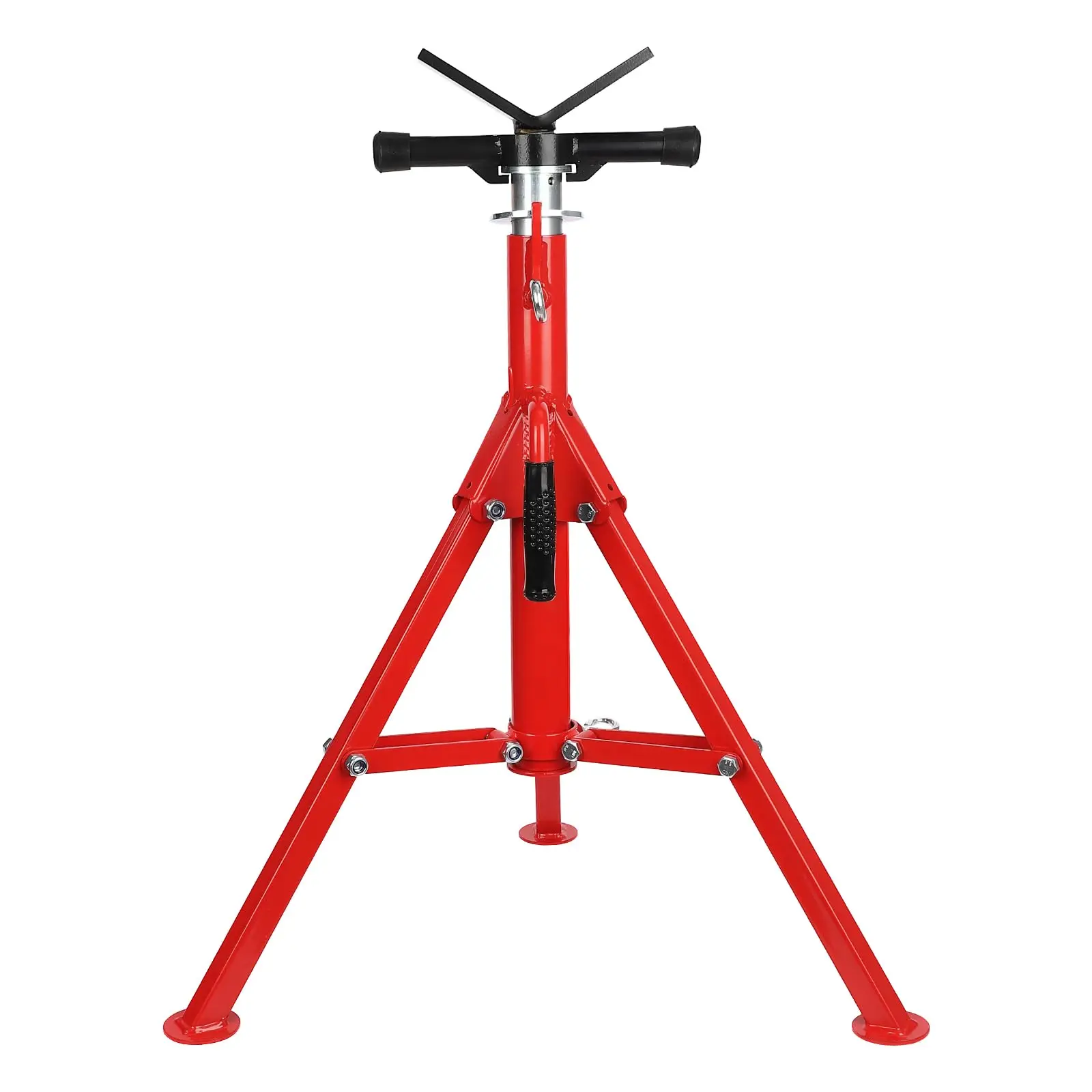Heavy Duty Adjustable Carbon Steel Pipe Jack Stand - 2500 lbs Capacity, Multi-Size 28"-52" Height, V-Head with Ball Transfer, Quick Lock Folding Tripod Base, Support Heavy Pipes for Trucks SUVs Welding Auto Repair Workshop Garage, Welding Repair
