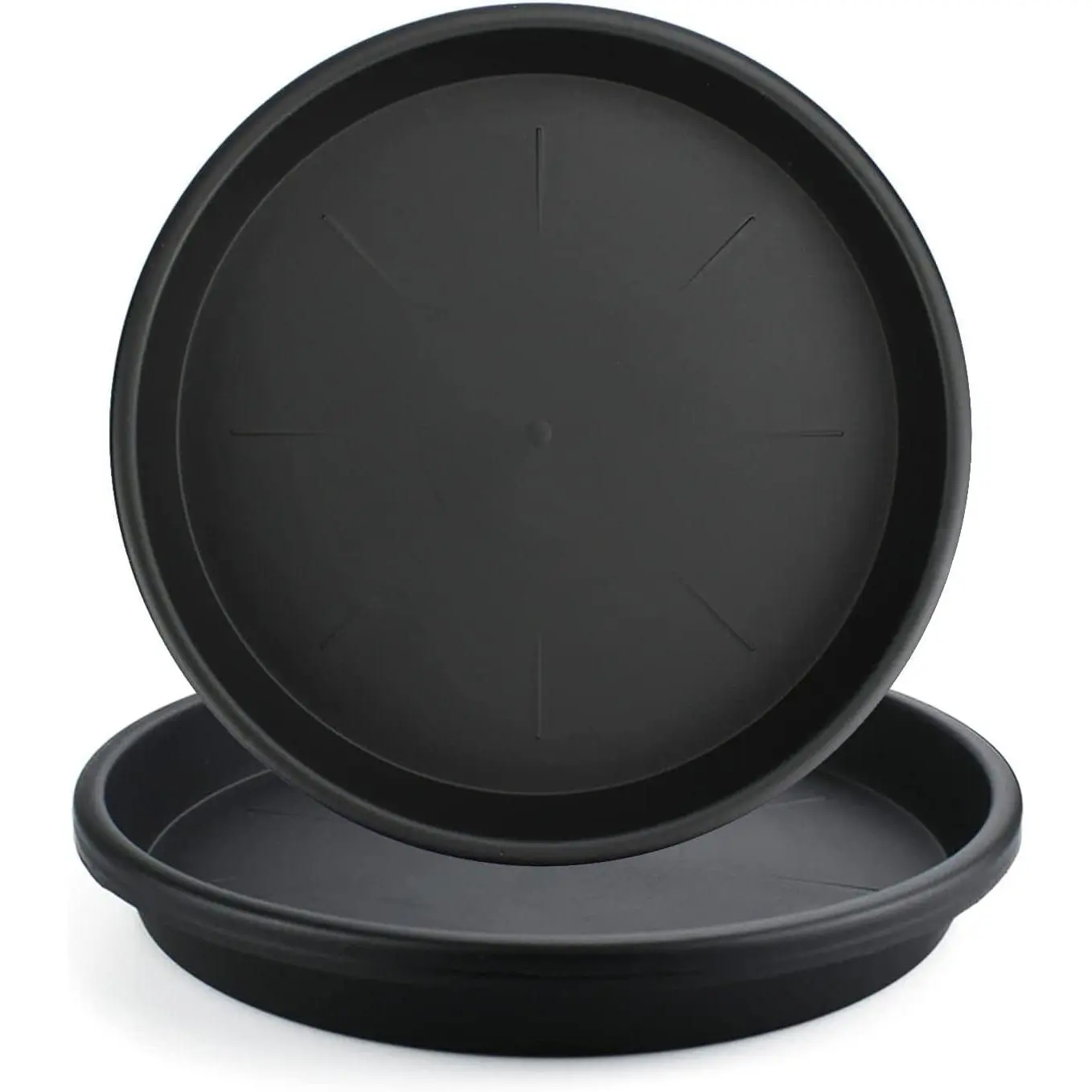 Black Plant Saucer for Indoors,3 Pack 12inch Plastic Flower Plant Pot Saucer, Plastic Plant Saucer Drip Trays for Indoor and Outdoor Plants(3)