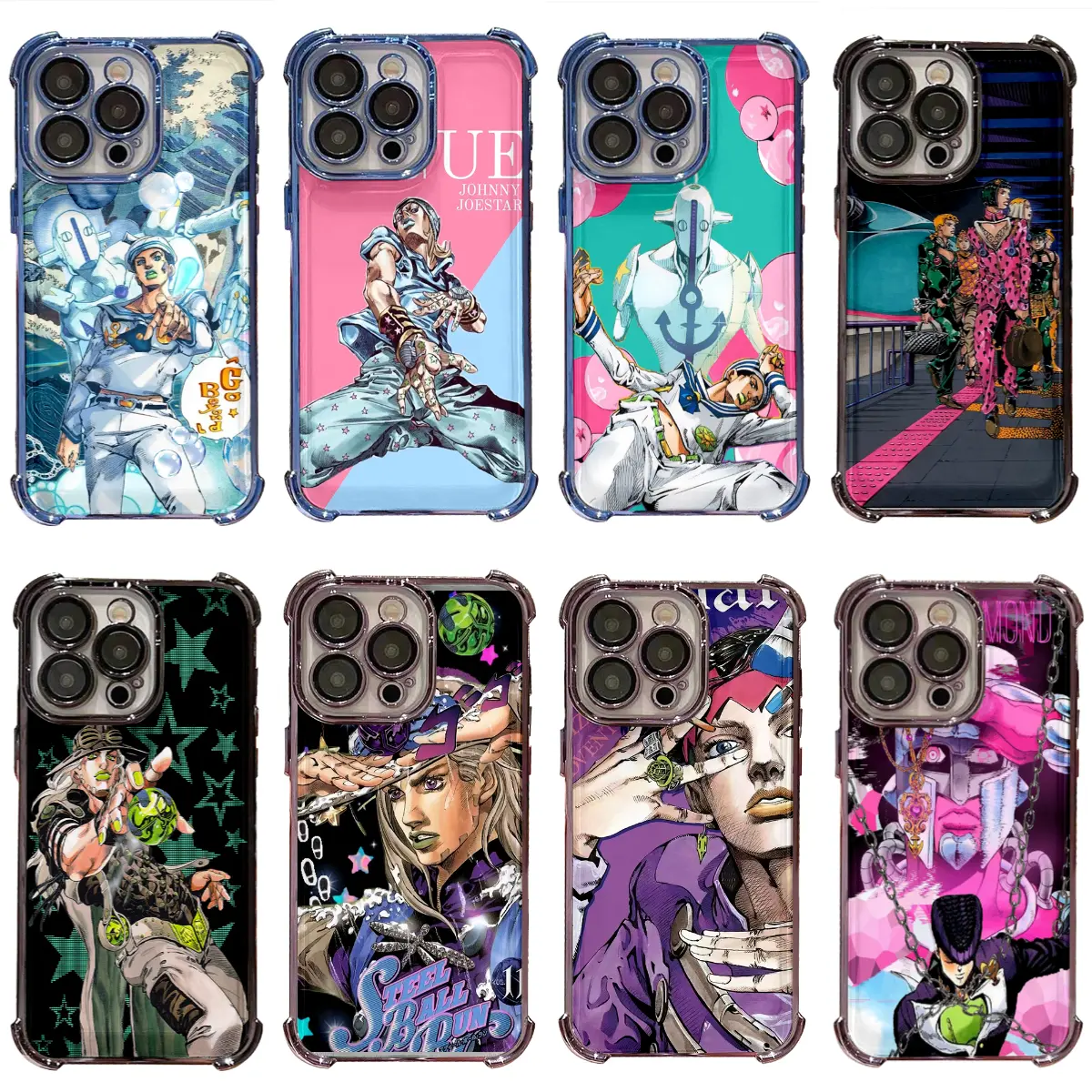 Anime JoJo's Bizarre Adventure Fashionable Colorful Y2K Art Style Phone Case for iPhone 17 16 15 14 13 12 11 Pro Max Plus Air Anti Fall Protective Drop-proof Gift Unique Design
