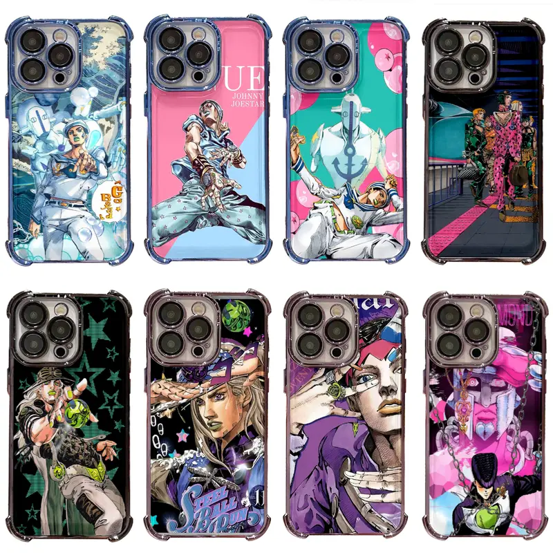 Anime JoJo's Bizarre Adventure Fashionable Colorful Y2K Art Style Phone Case for iPhone 18 17 16 15 14 13 12 11 Pro Max Plus Air Anti Fall Protective Drop-proof Gift Unique Design