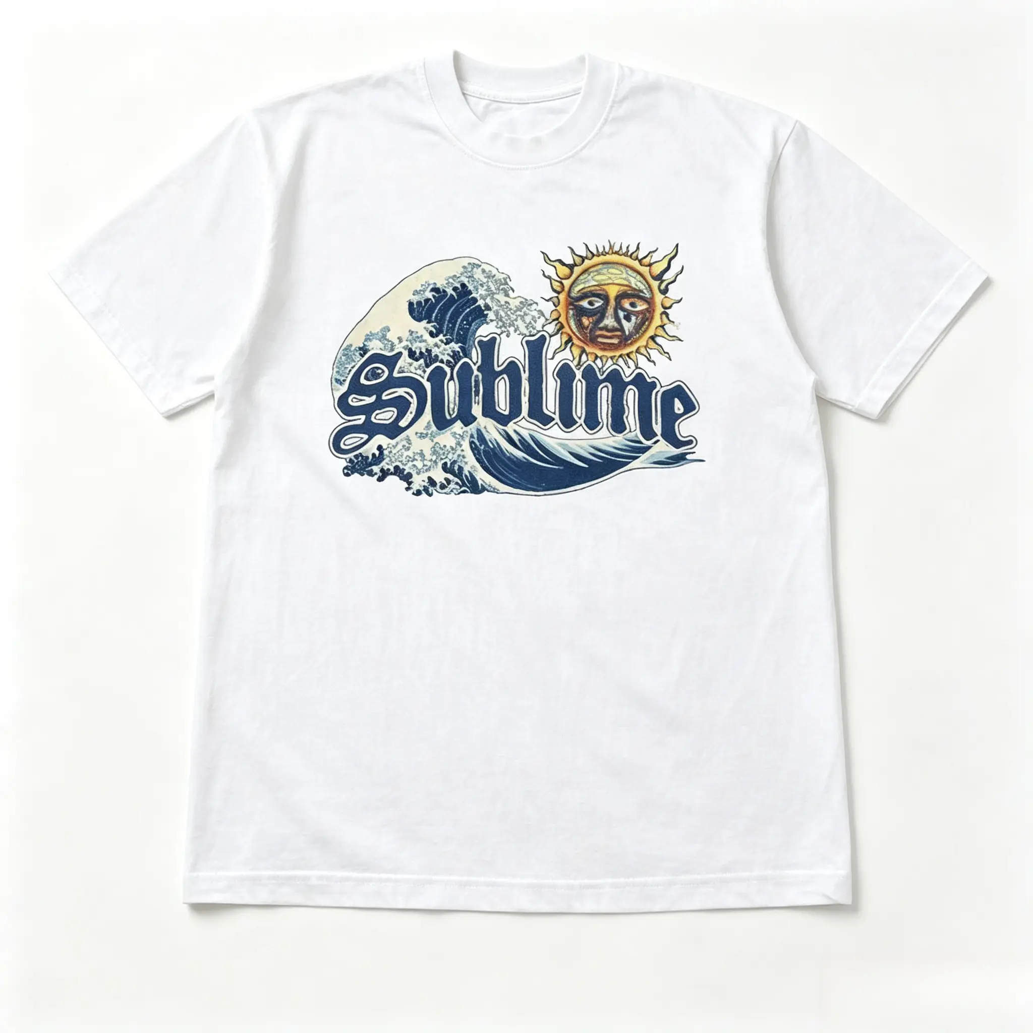 Sublime Wave Sun Graphic Oversized Cotton T-Shirt, Retro Music Outfit, Comfort Fashion Casual Short Sleeve Tee, Best Gift For Him Her Music Lovers