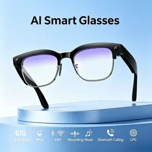 Smart Bluetooth-compatible Glasses, Dual Microphone Noise Cancellation, 12 Hours Playtime, Ai Object Recognition, Multilingual Apps, Blue Light Protection