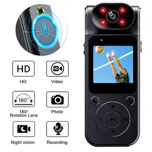 Magnetic Wearable Action Camera, 1080P HD with IR Night Vision, WiFi Z-IOT APP Control, 180° Rotatable Lens & Built in Preview Screen for Cycling, Hiking and Outdoor Vlogging