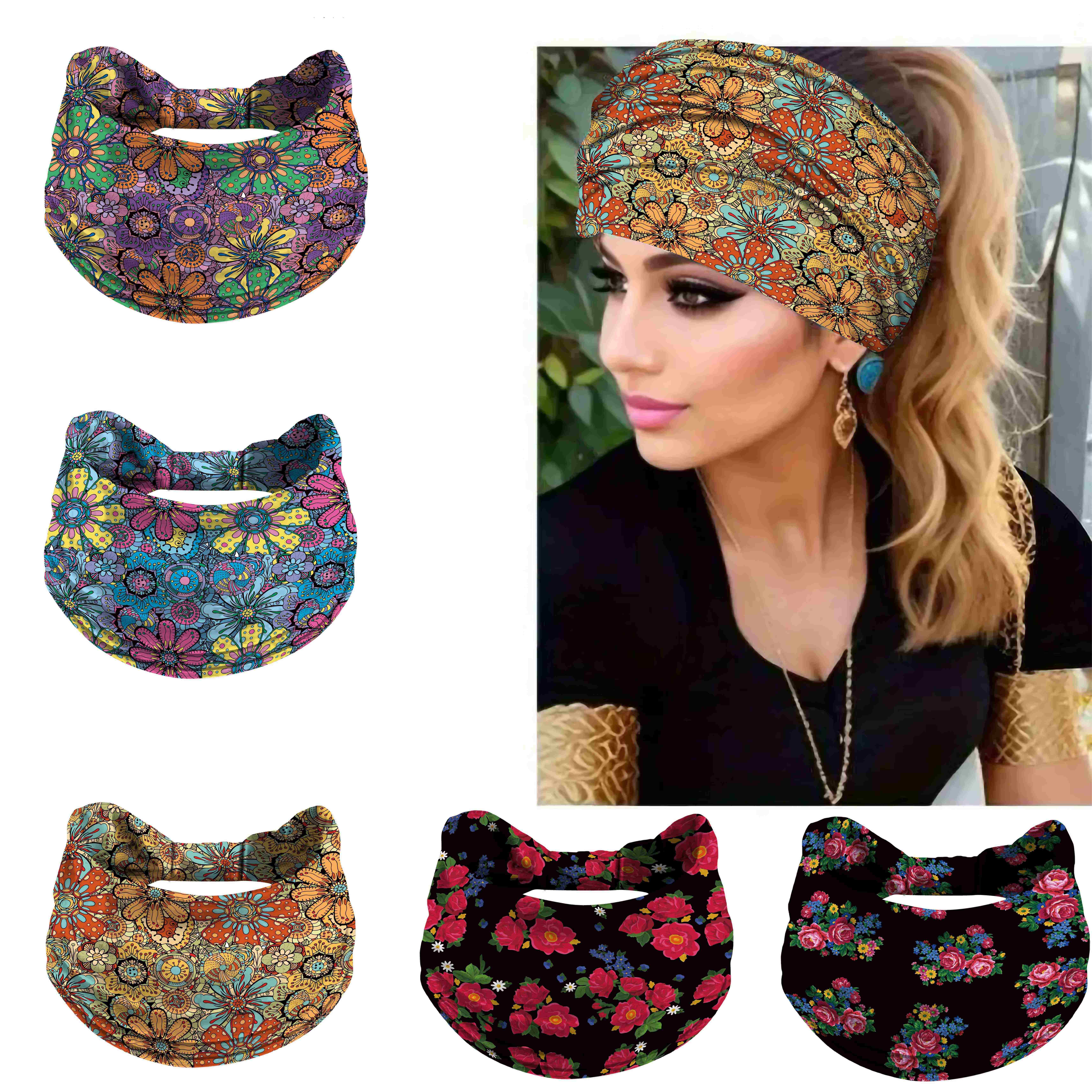 1/5pcs Bohemian Ethnic Style Headband, Soft and Comfortable, Sweat-Absorbent Band Suitable for Yoga, Fitness, and Daily Wear