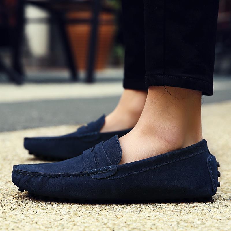 Comfy Men's Solid PU Leather Loafers, Casual Slip On Flat Shoes For Outdoor Footwear men's shoes