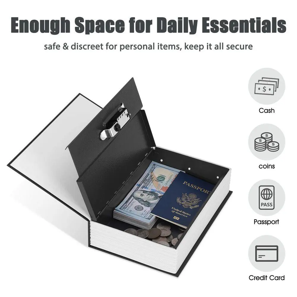 The New English Dictionary Book Shaped Safe Combination Lock Hidden Secret Storage Container for Jewelry Cash Important Documents