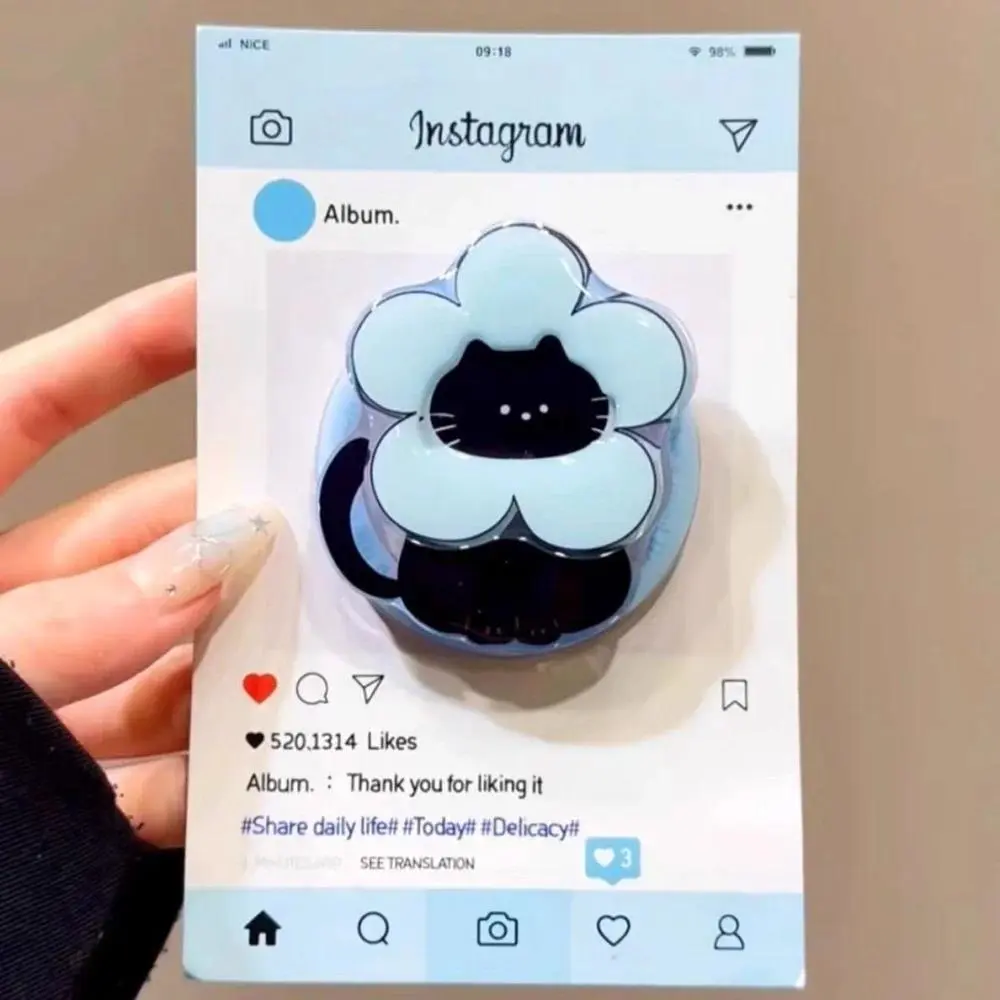 Cute Cartoon Kitten Wireless MagSafe Griptok Phone Finger Ring Stand, Mobile Accessory for iPhone 16, Samsung Devices (For Girls)