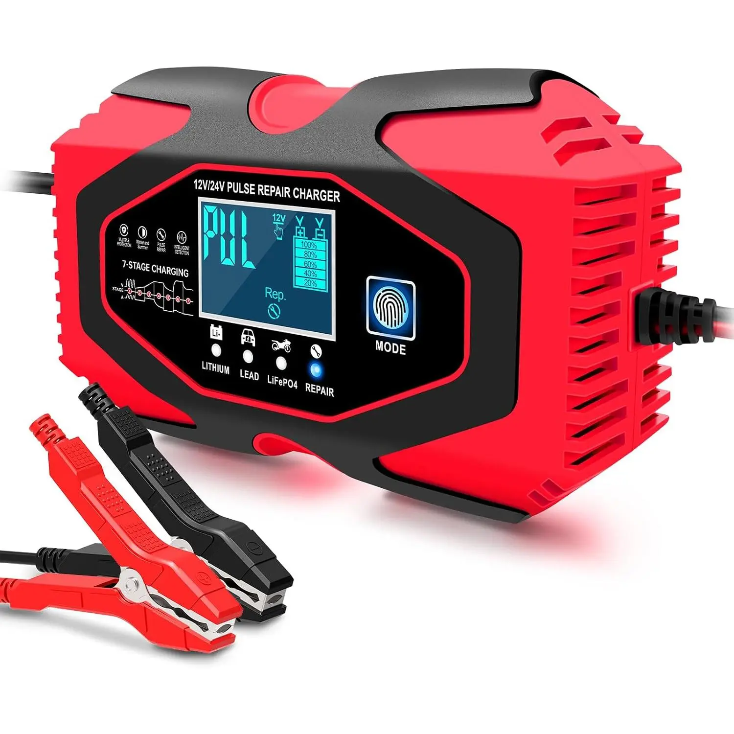 Charger 6-Amp 12V and 24V Fully-Automatic    Charger,  Maintainer Trickle Charger, and  Desulfator with Temperature Compensation
